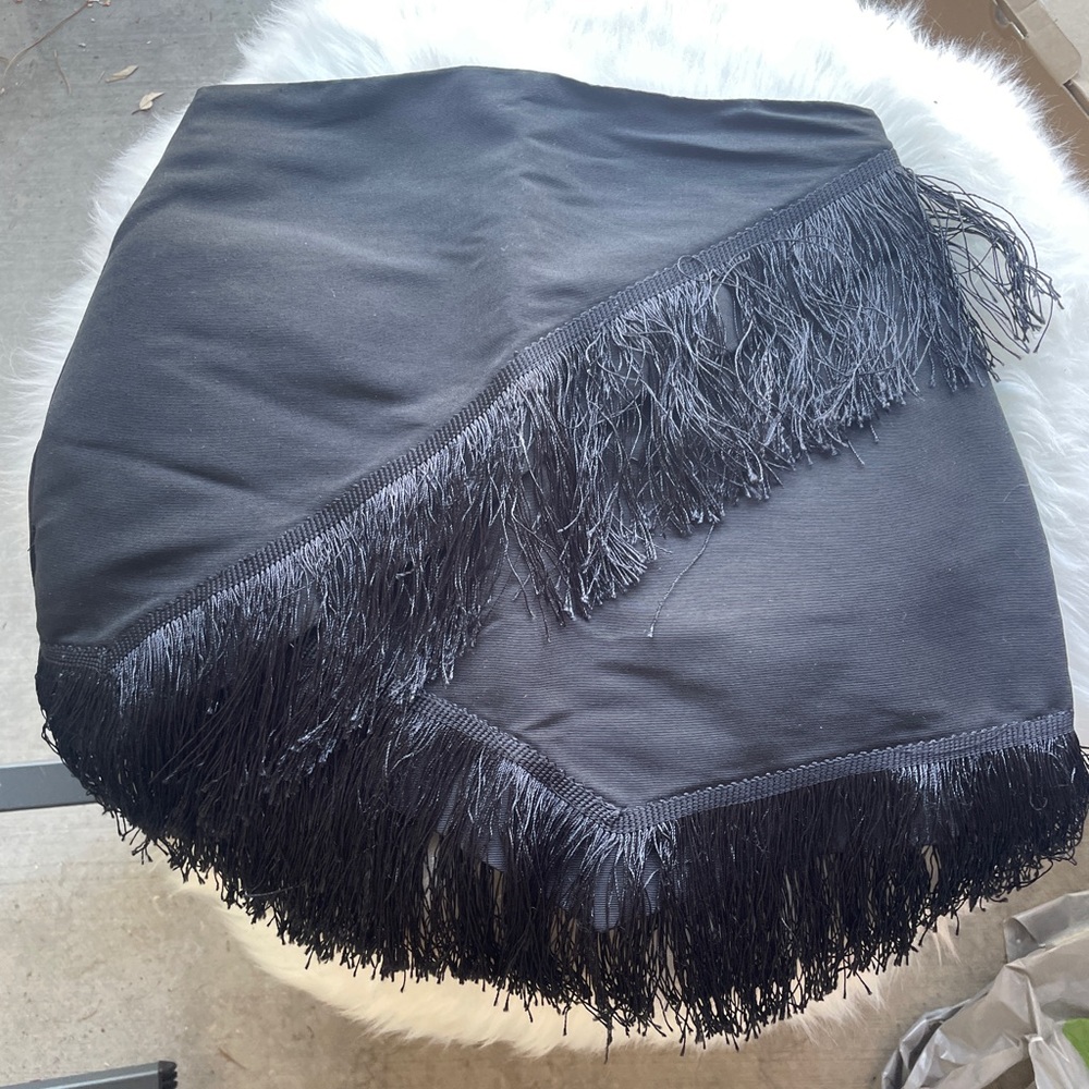 Kendal & Kylie Black Fringe Mini Skirt Sz S